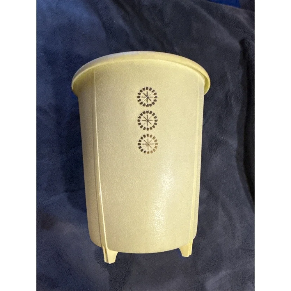 MCM Vintage Pale Yellow Atomic Burst RUBBERMAID Wastebasket 10